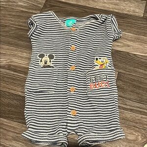 Disney Black and White Striped Footies with Star Accents
